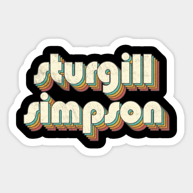 Retro Vintage Rainbow Sturgill Letters Distressed Style Sticker by Cables Skull Design